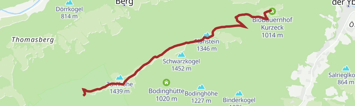 Route map: Von Hütte zu Hütte über den Königsberg